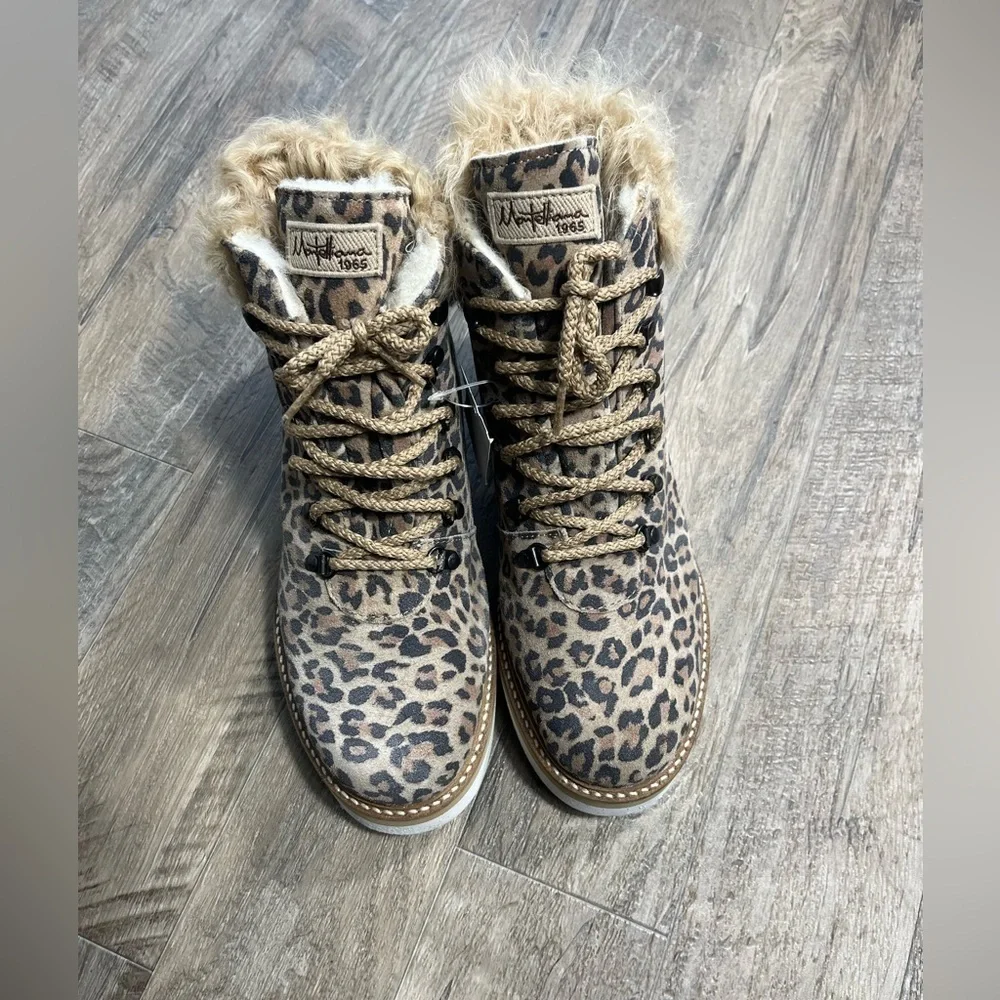 Montelliana 1965 Animal Print Mutton Sheep Hair Leather Boots